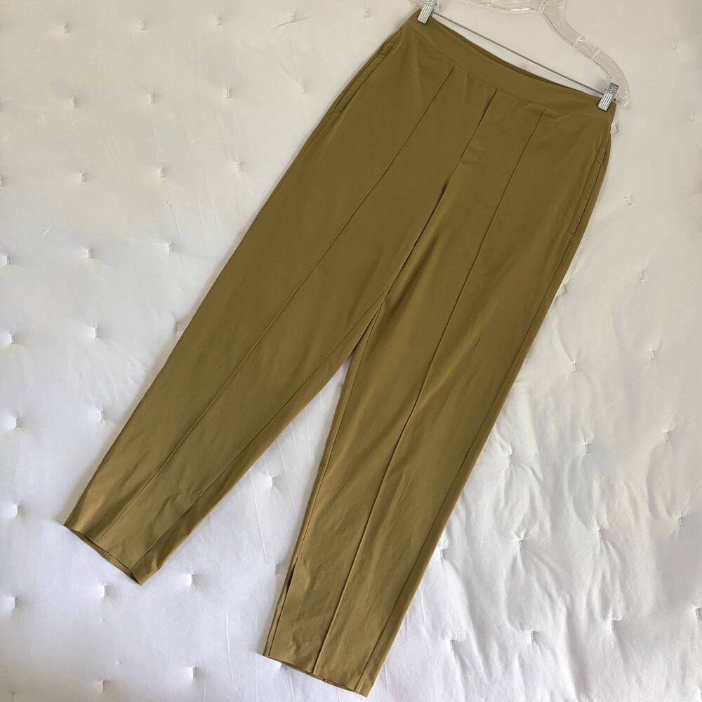 Athleta Khaki Pants Size 10, pull on, pockets, travel, commute, comfort, casual